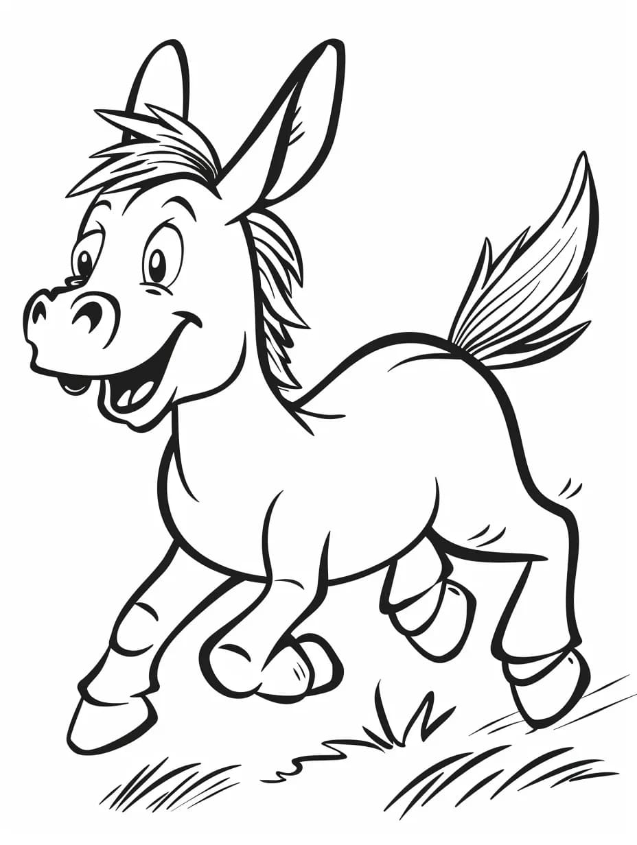 ركض الحمار السعيد تلوين