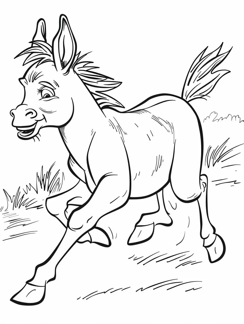 ركض الحمار تلوين