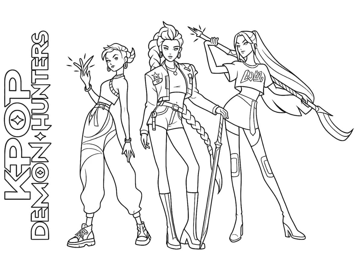 شخصيات في كيبوب صائدات الشياطين تلوين