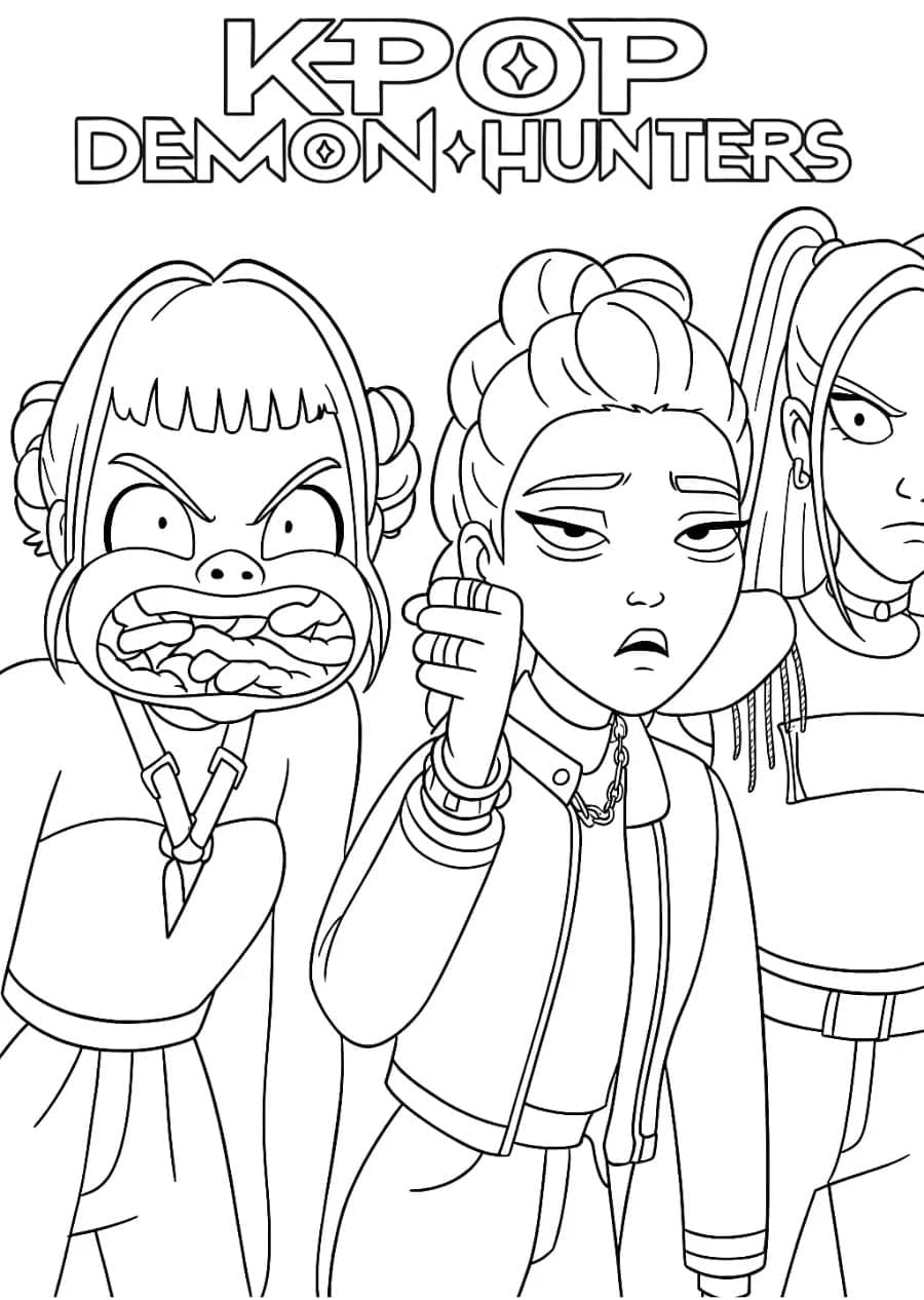 شخصيات من كيبوب صائدات الشياطين تلوين