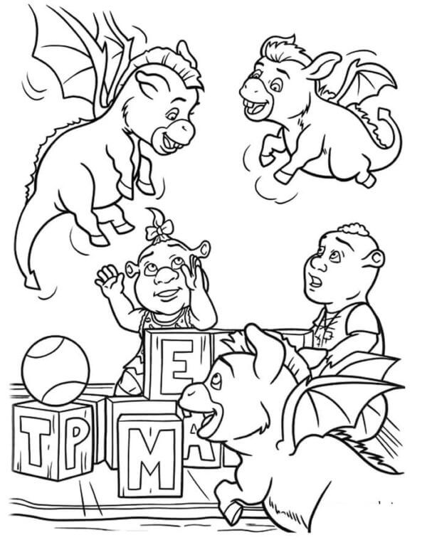 شريك الصغير والأصدقاء تلوين