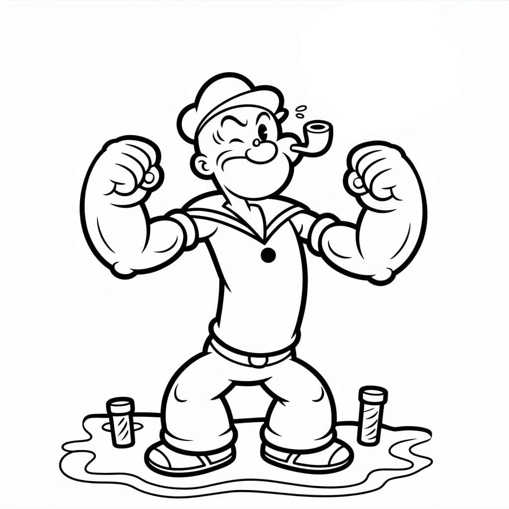 صورة باباي القوية تلوين