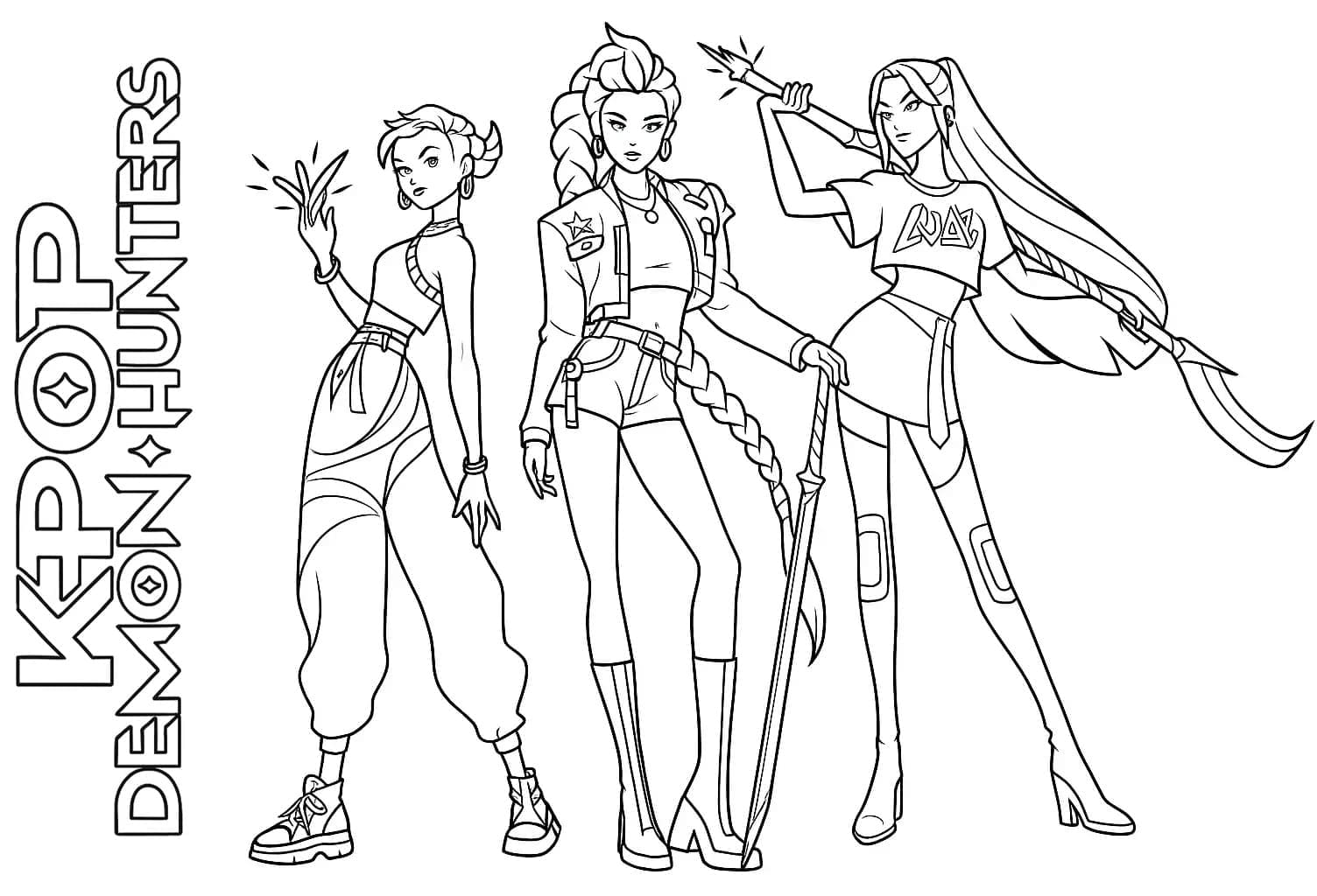 صورة كيبوب صائدات الشياطين للأطفال تلوين