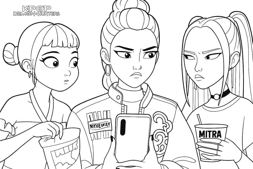 صورة كيبوب صائدات الشياطين مجانية تلوين