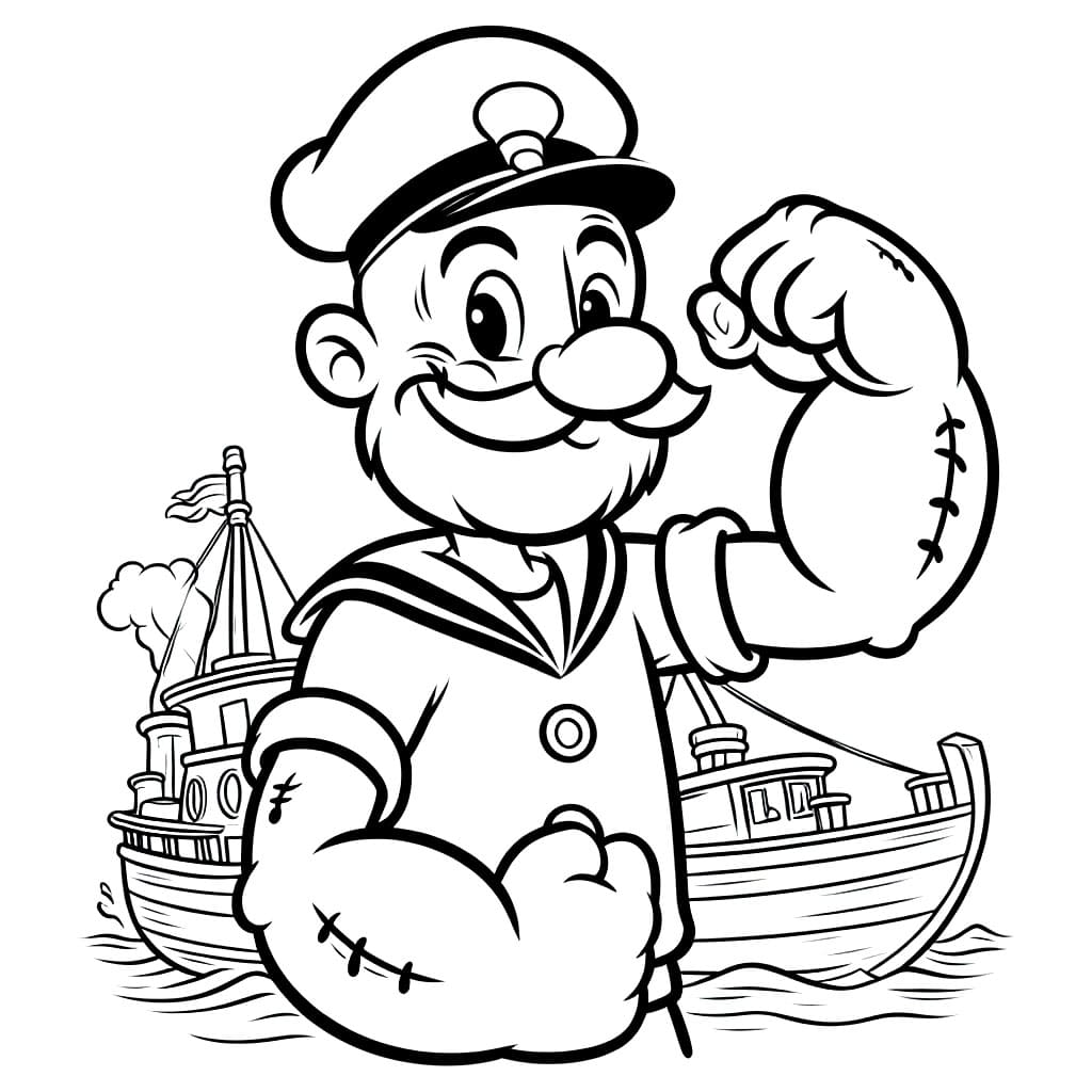 طبعة باباي القوية تلوين