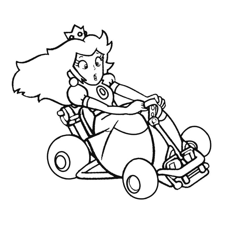 الأميرة بيتش ماريو كارت تلوين