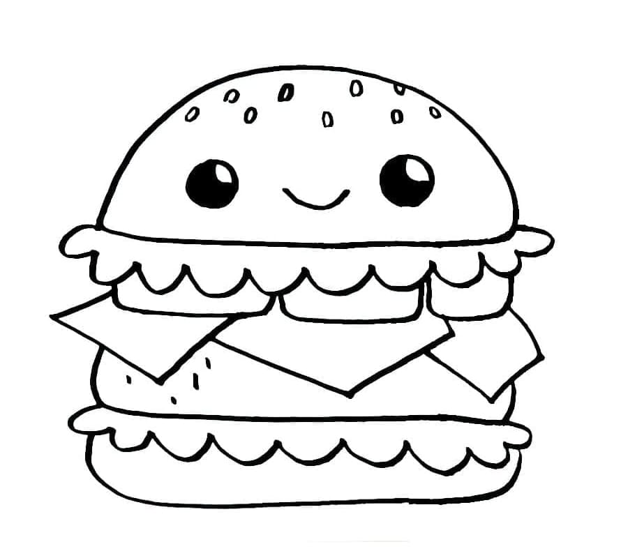 الهامبرغر هو الابتسامة تلوين
