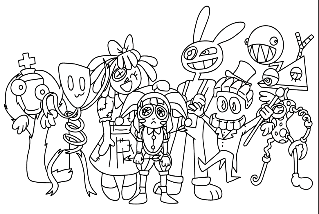 السيرك الرقمي المذهل جميل جدًا تلوين