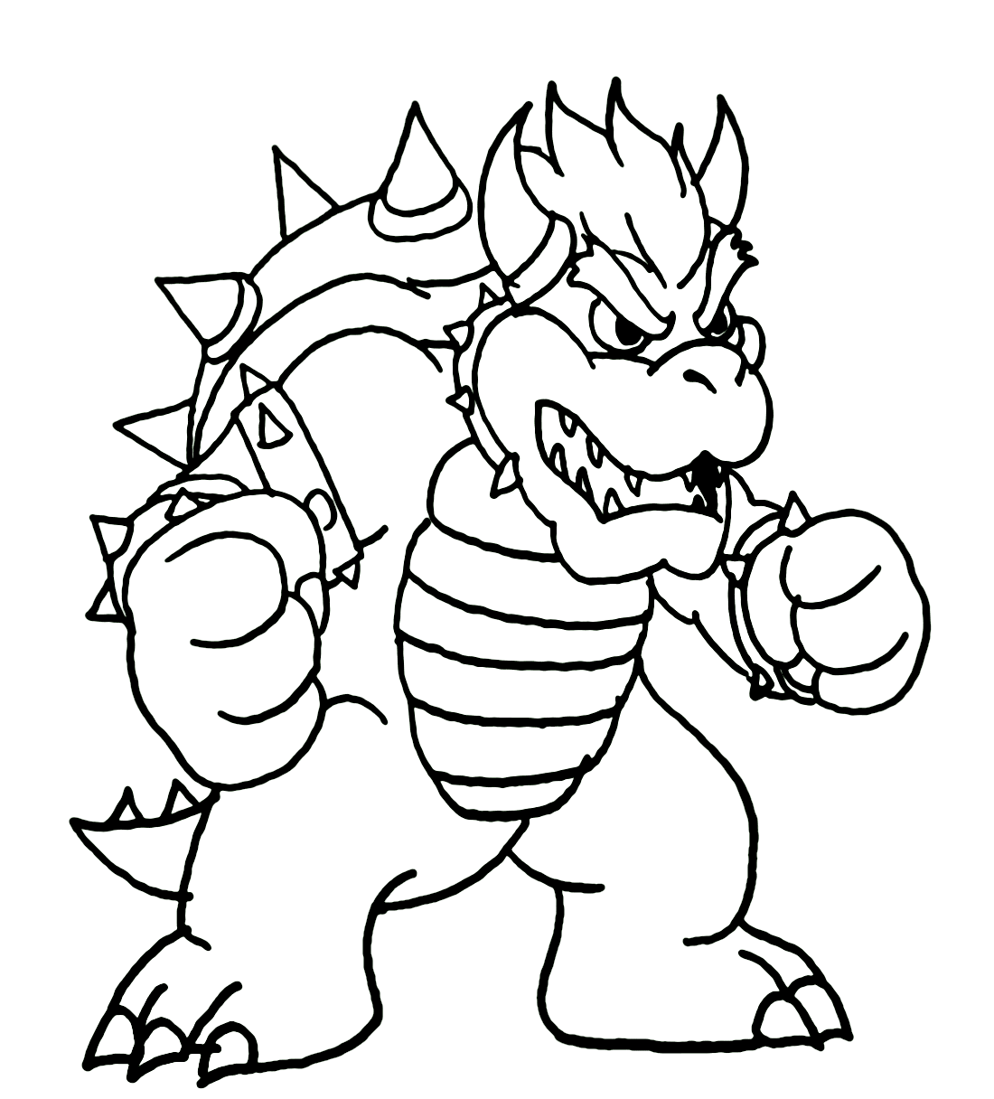 باوزر ماريو قابلة للطباعة تلوين