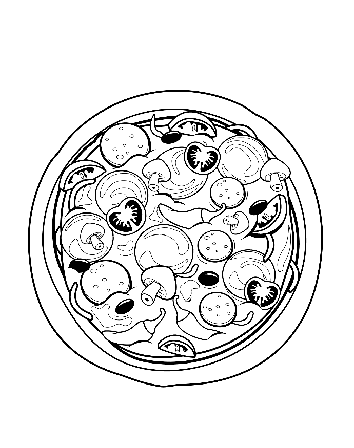 بيتزا الفطر تلوين