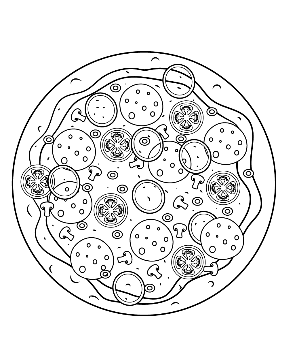 بيتزا بسيطة تلوين