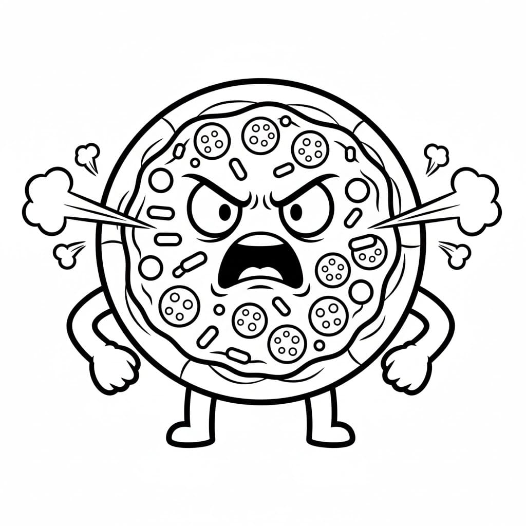 بيتزا غاضبة تلوين