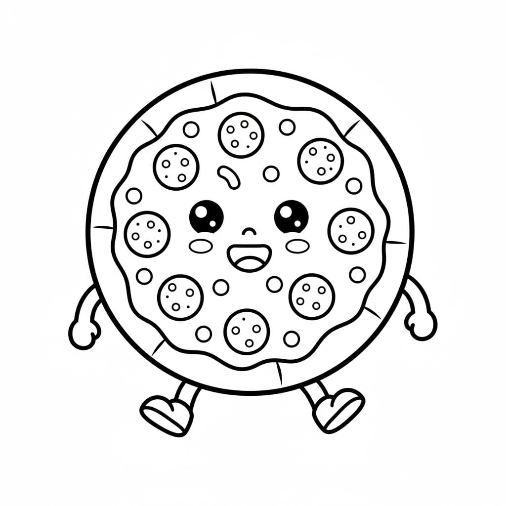 بيتزا مبتسمة تلوين