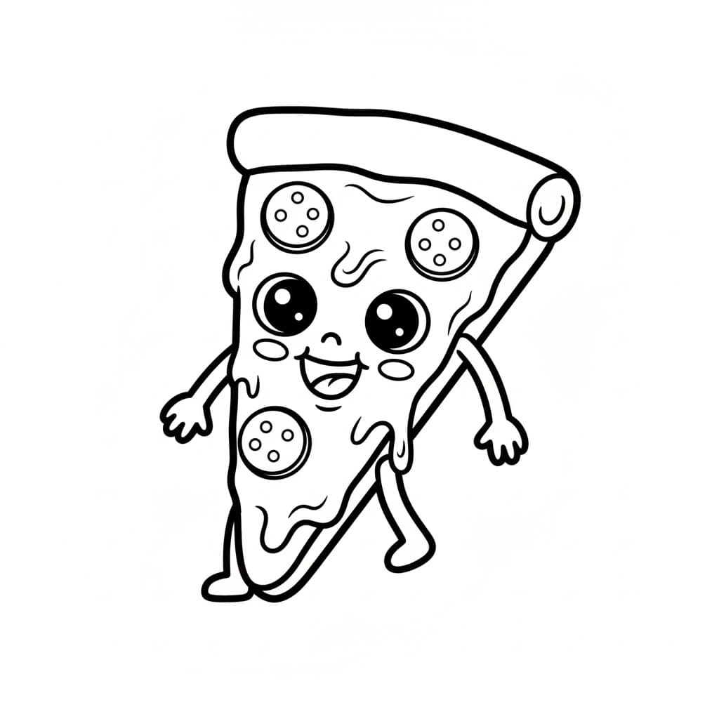 بيتزا سعيدة تلوين