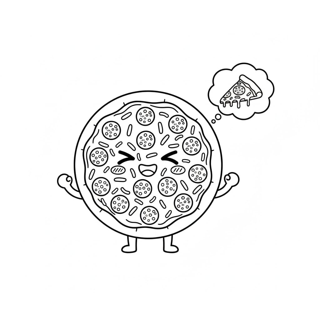 بيتزا لطيفة جداً تلوين