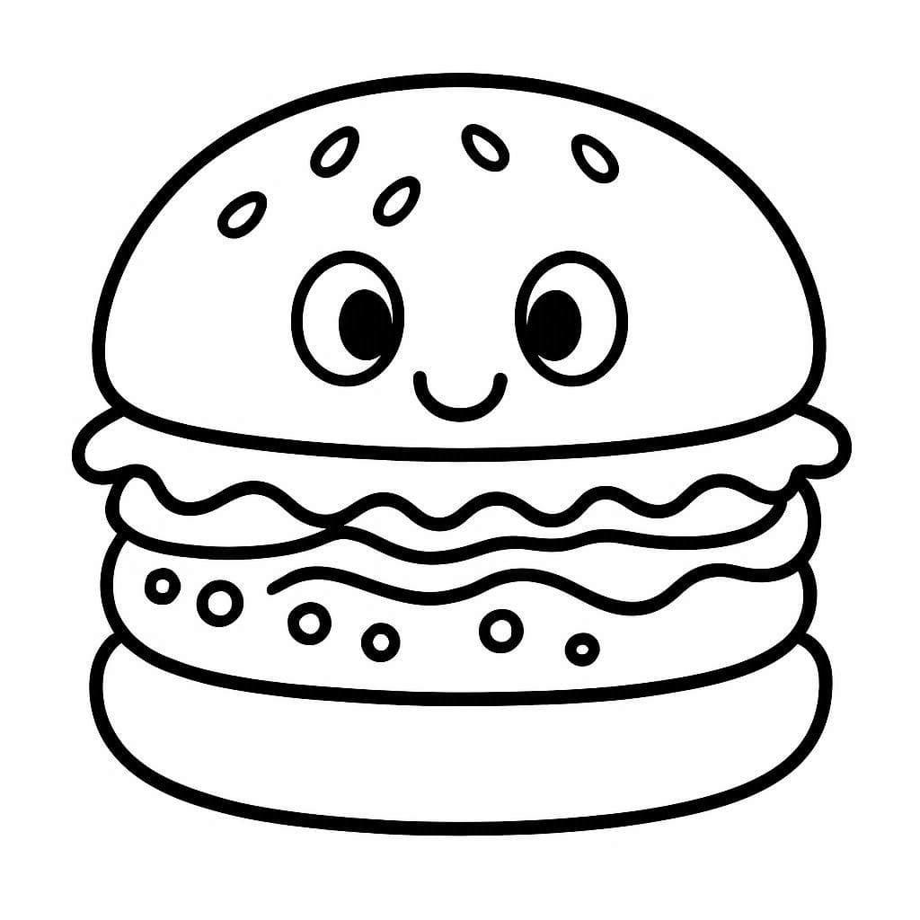هامبرغر مع وجه تلوين