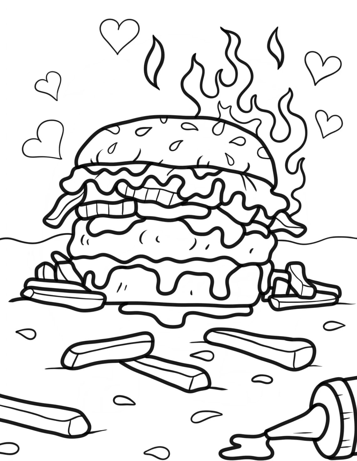 هامبرغر ساخن جدًا تلوين