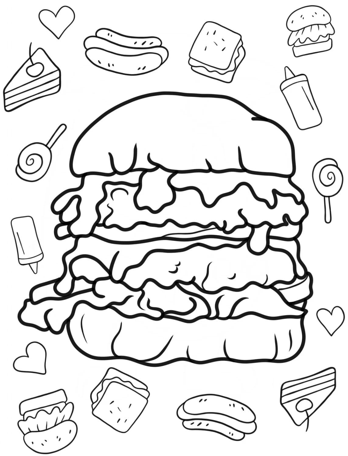 هامبورجر مع فطائر كبيرة وخس وجبن تلوين