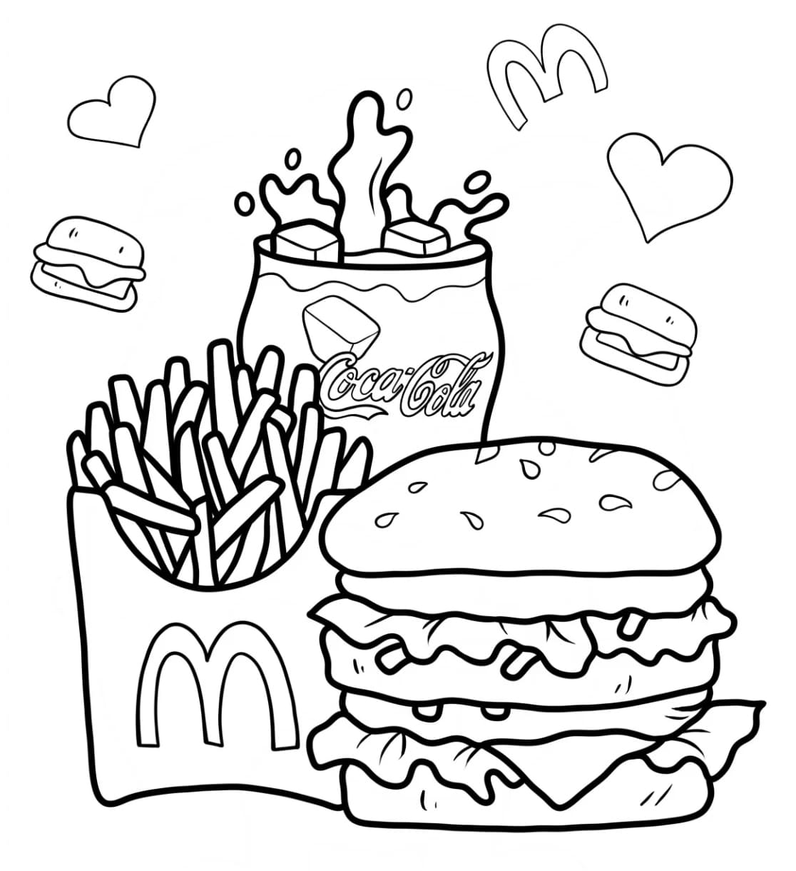 همبرغر ماكدونالدز الواقعي بالجبن المزدوج تلوين