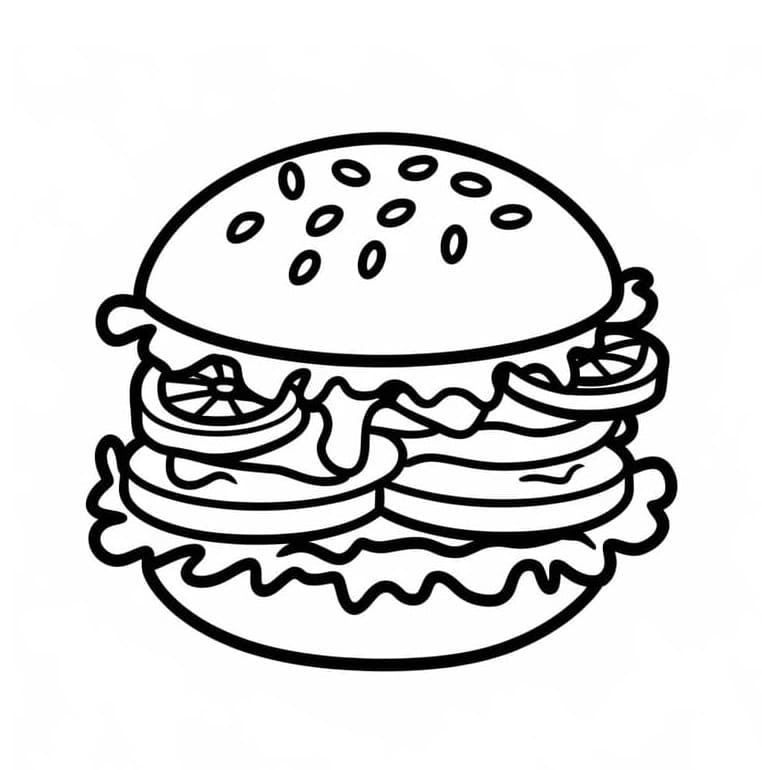 همبرغر قابل للطباعة تلوين