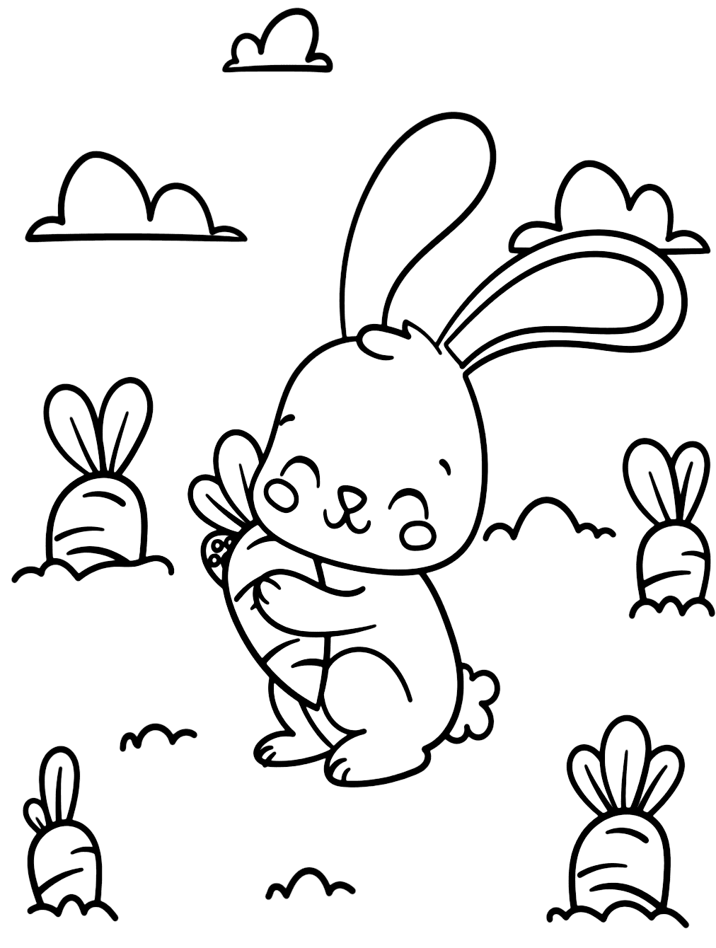 جزرة مع أرنب تلوين