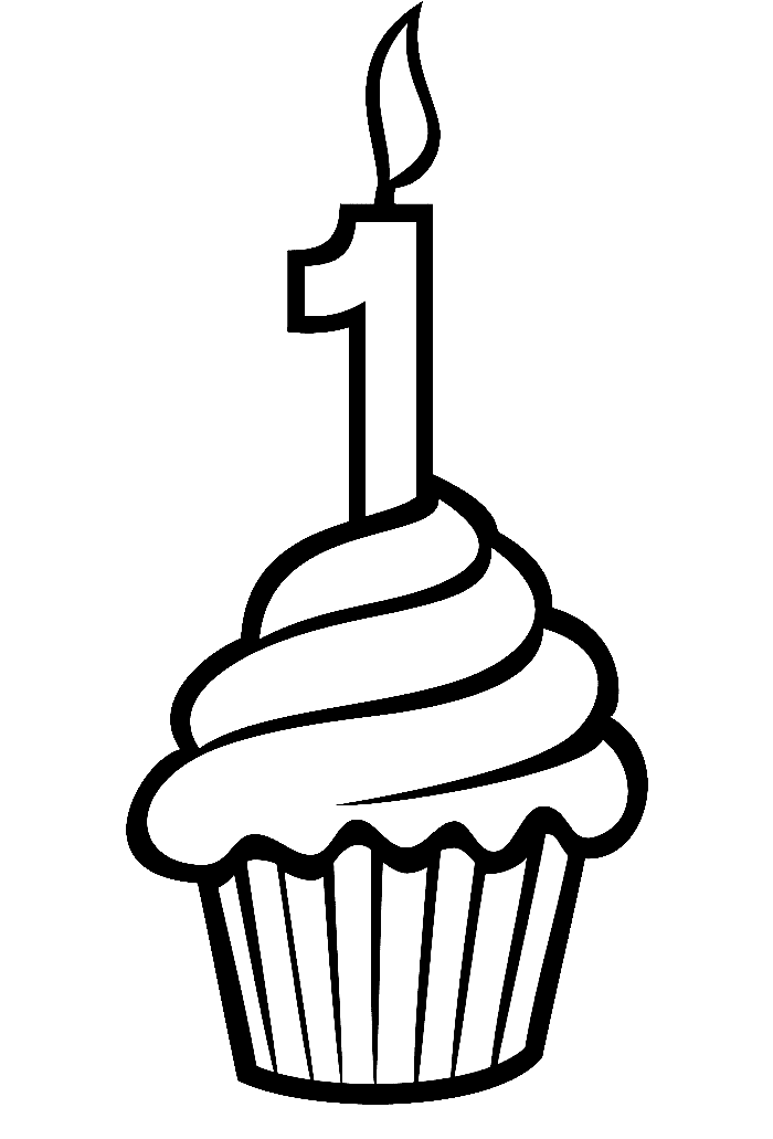 كب كيك عيد الميلاد الأول تلوين