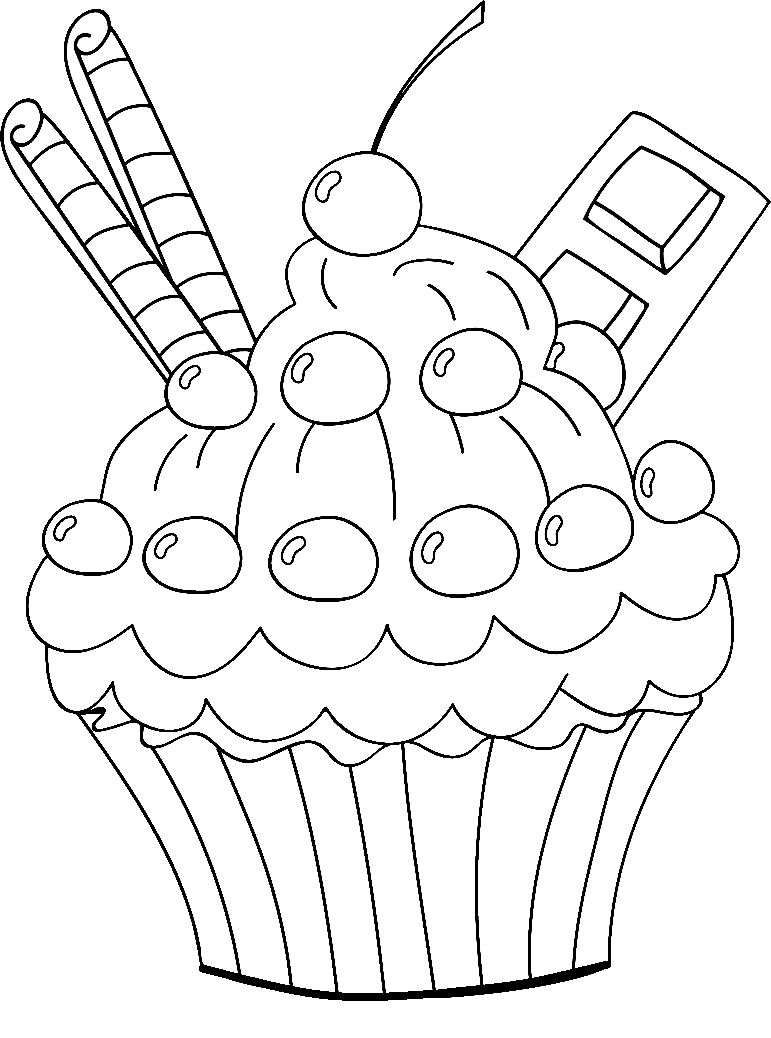 كب كيك حلو للأطفال تلوين