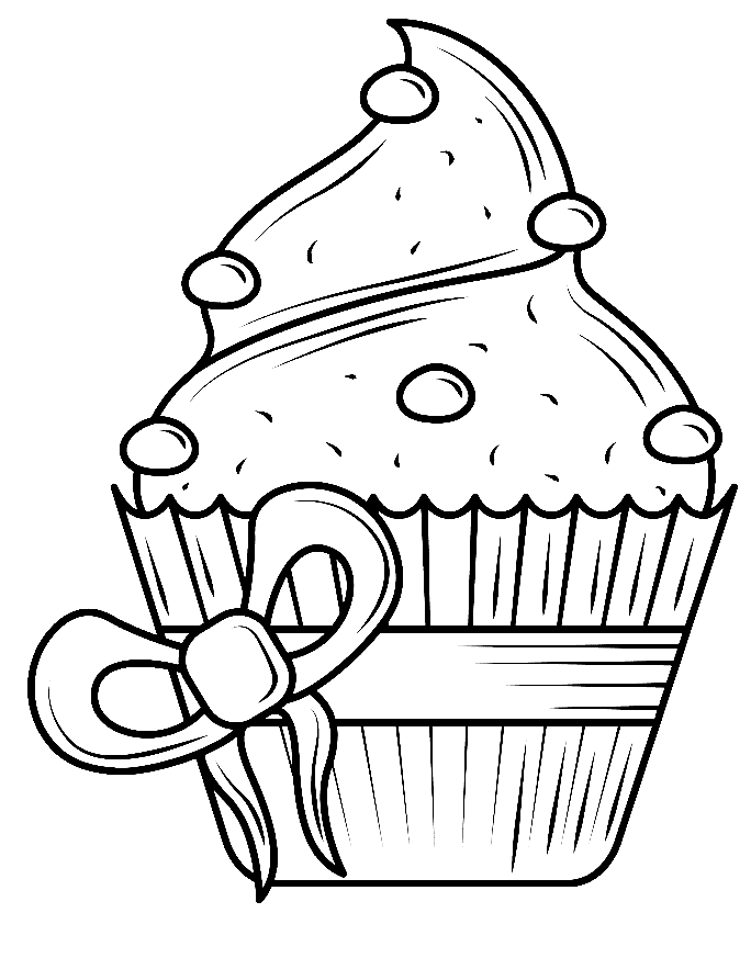 كب كيك حلو مع فيونكة تلوين