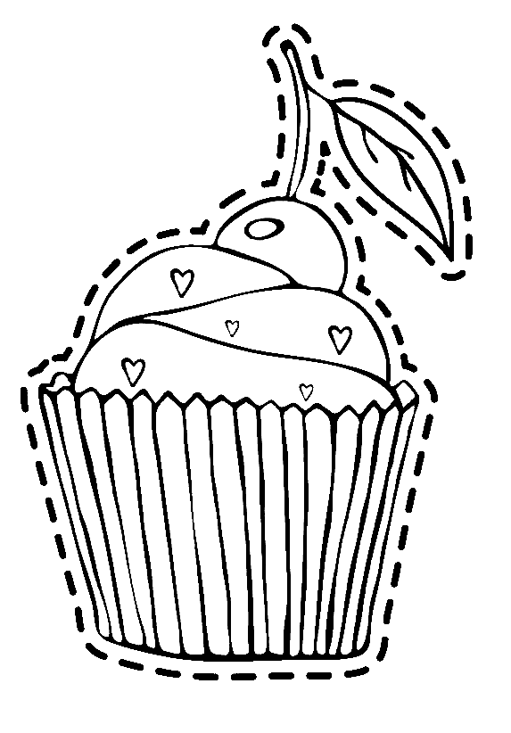 كب كيك جميل تلوين