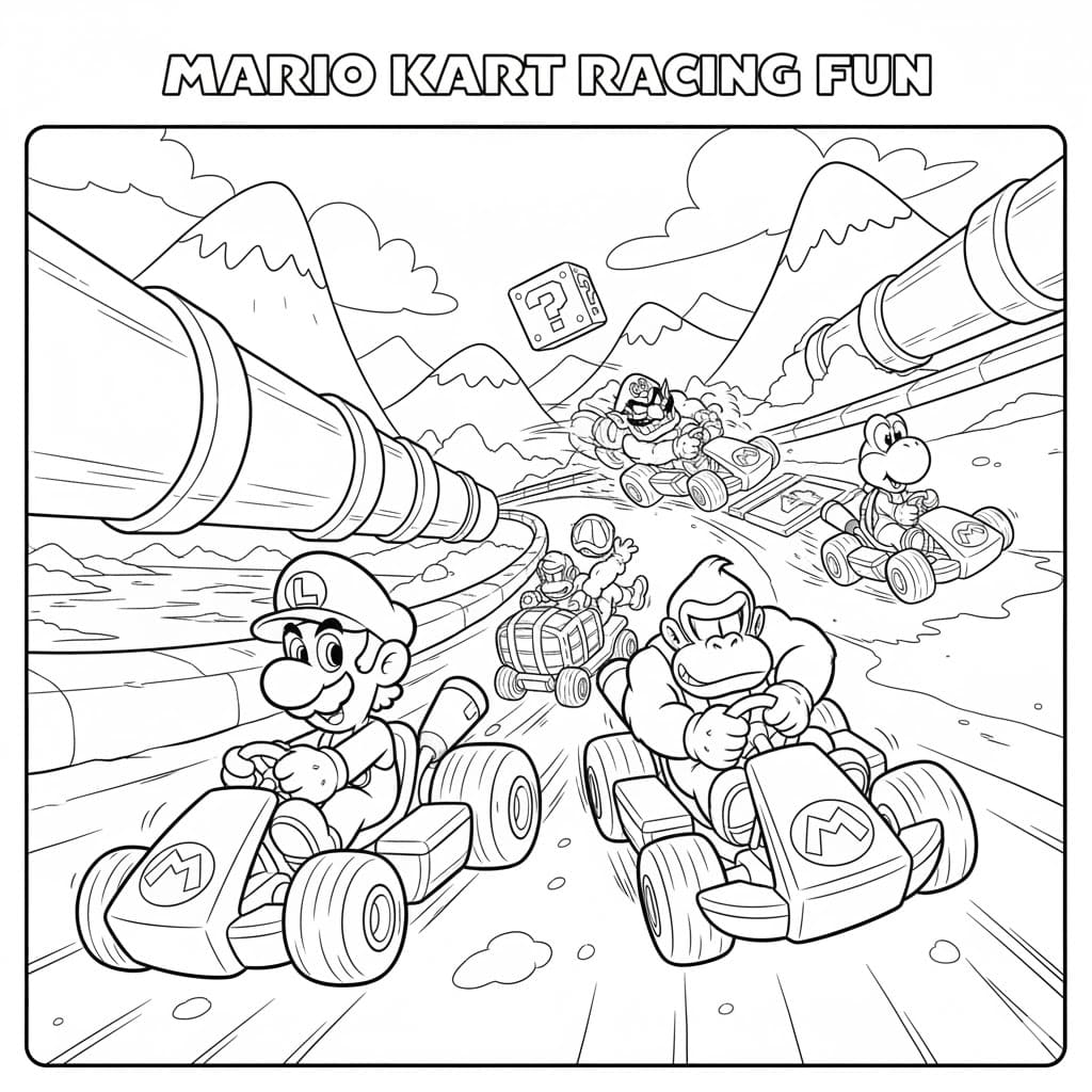 خلفية ماريو كارت تلوين
