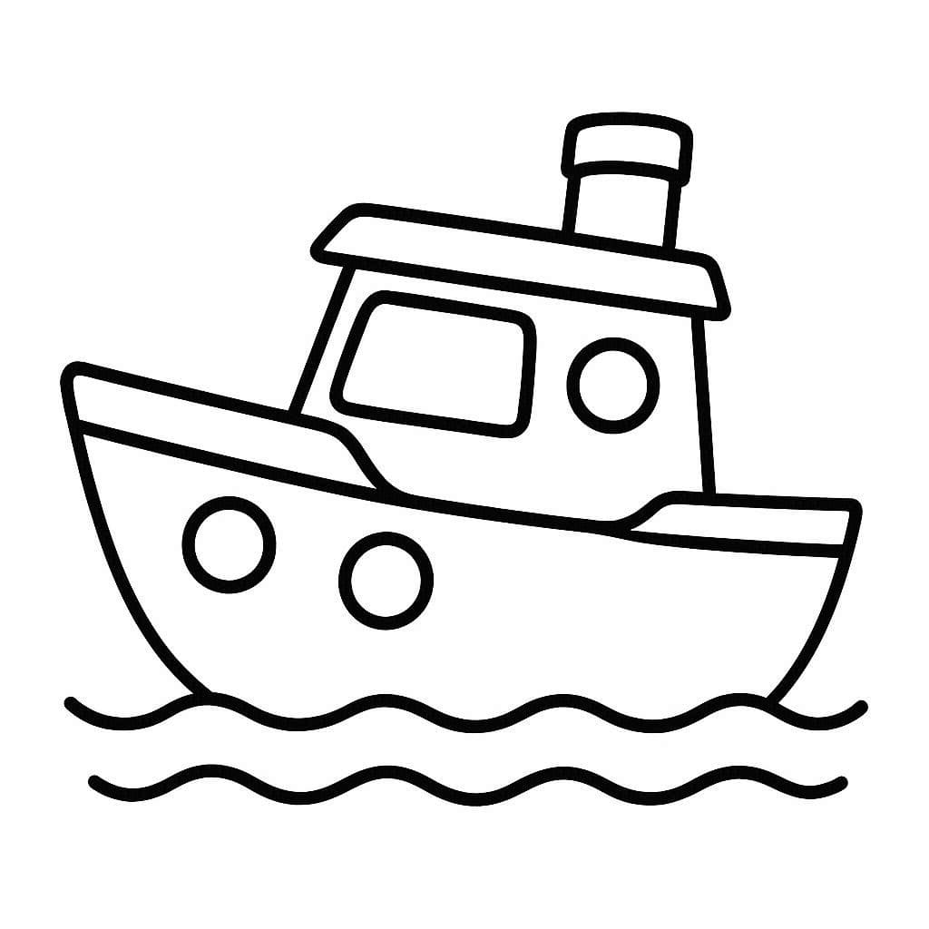 قارب بسيط تلوين