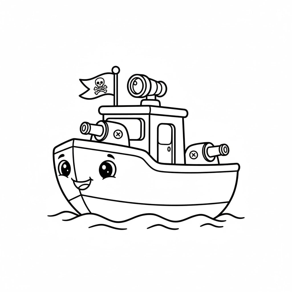 قارب لطيف تلوين