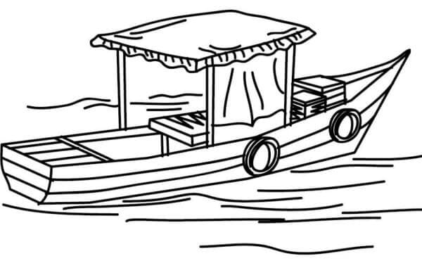 قارب صيد للصيد تلوين