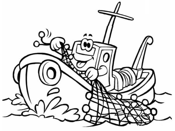 قارب لعبة مع شبكات تلوين