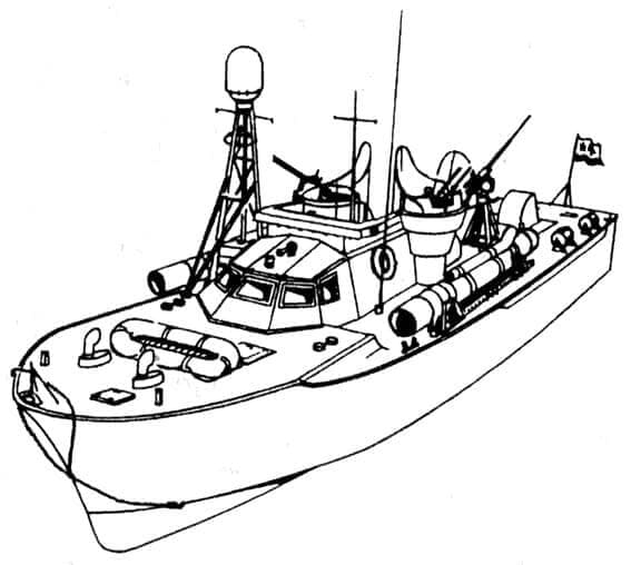 قارب حدودي لملاحقة الأعداء على الماء تلوين