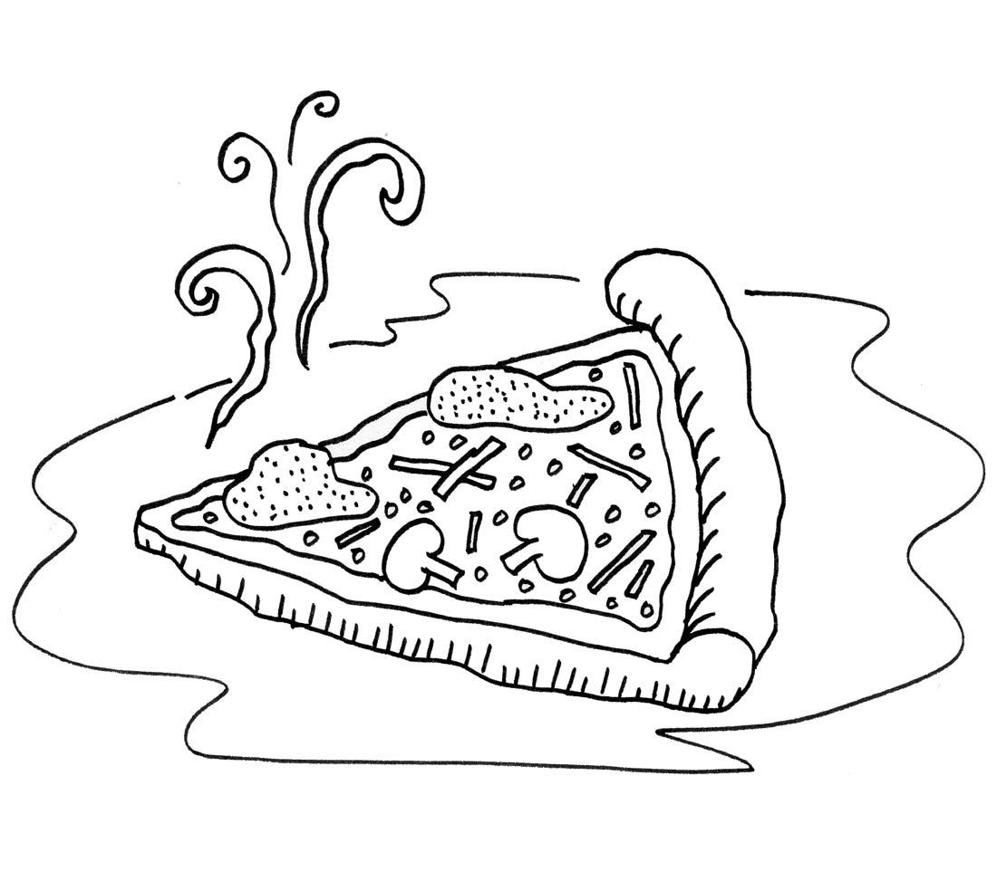 شرائح بيتزا طازجة تلوين