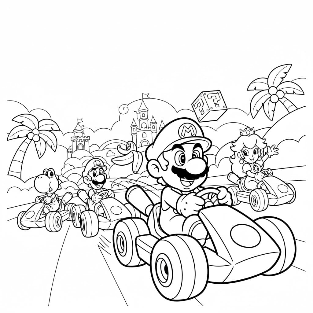 سباقات ماريو كارت تلوين