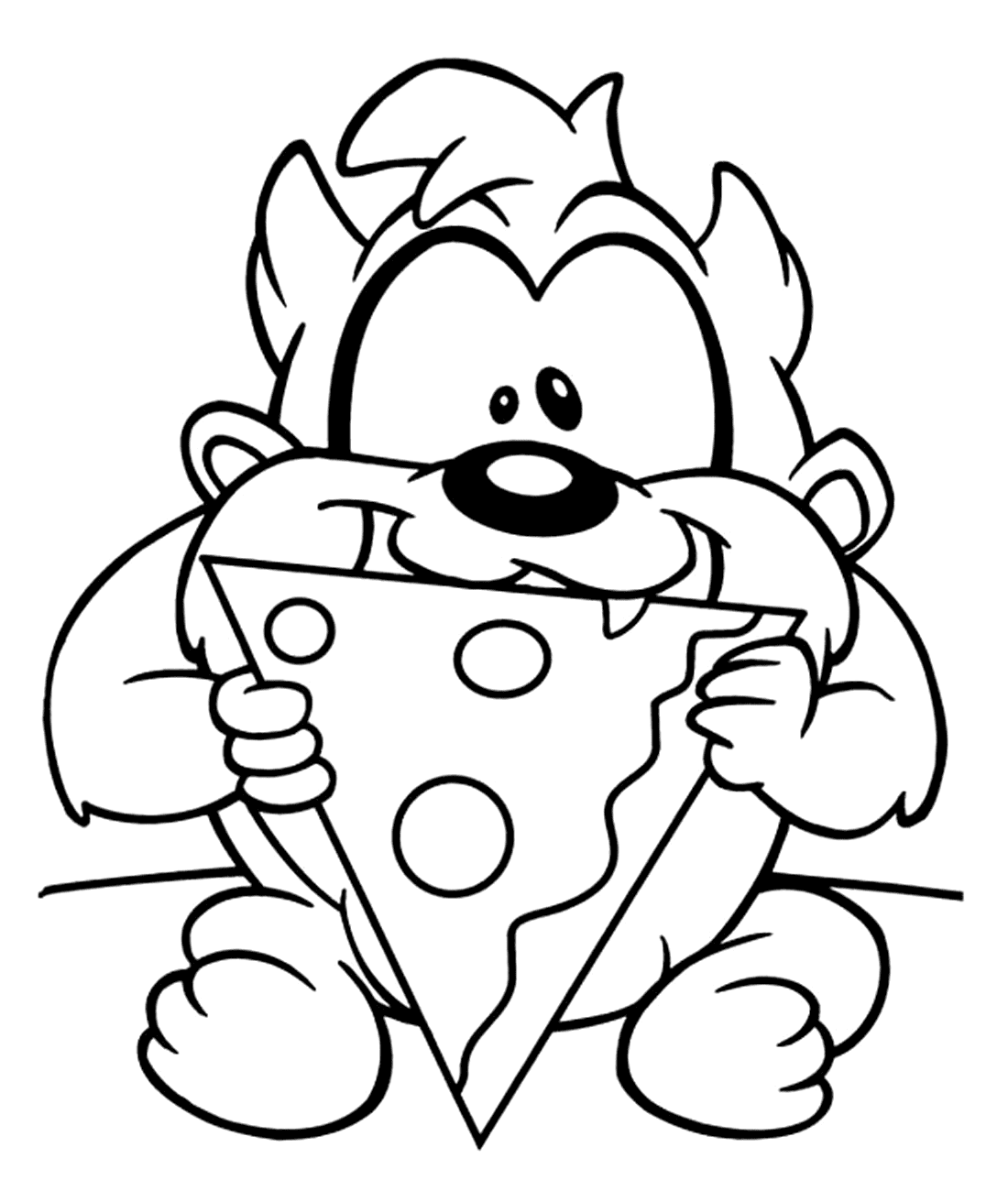 صورة بيتزا كرتونية تلوين