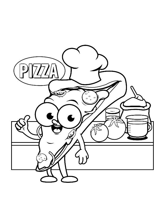 طاهٍ بيتزا في المطبخ تلوين