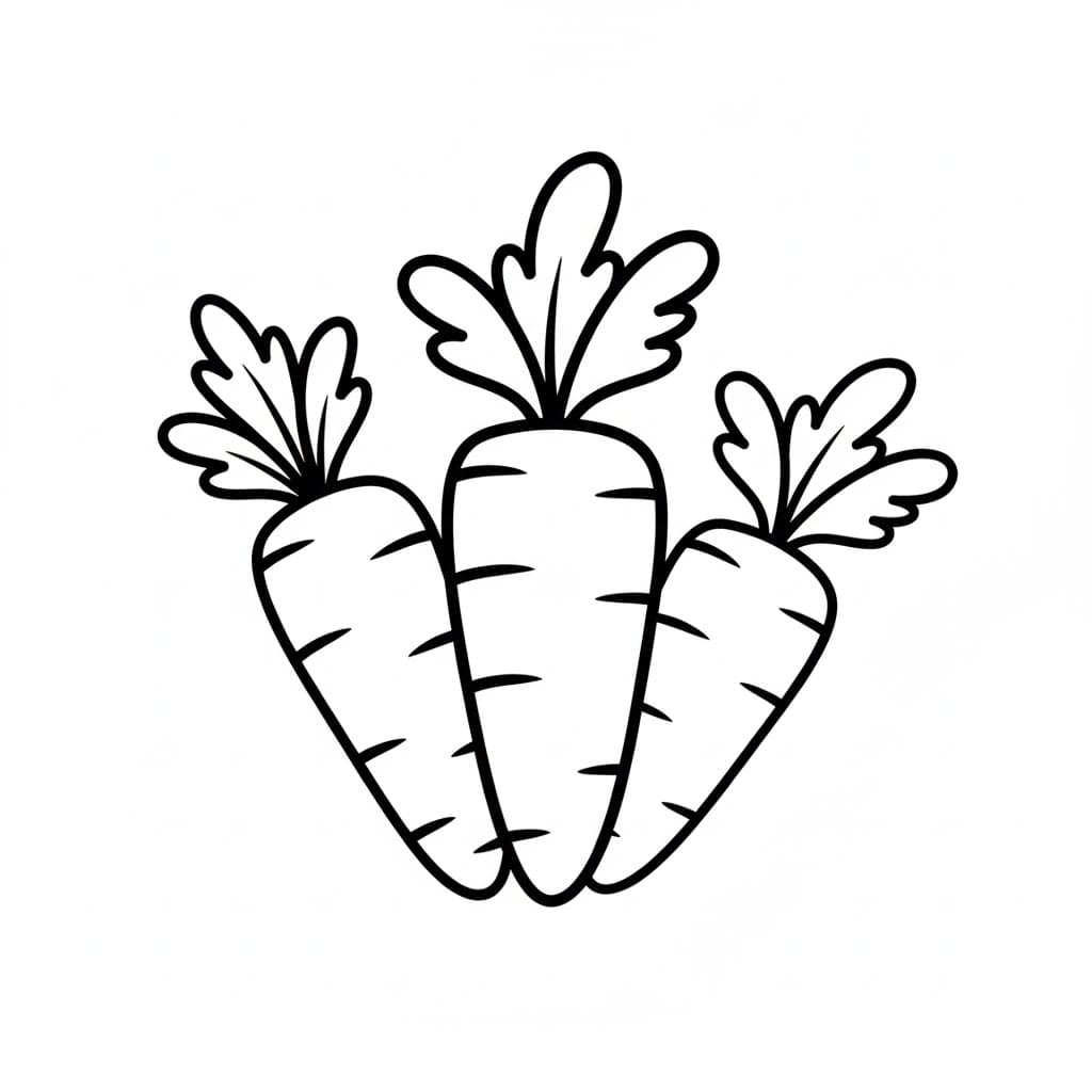 ثلاث جزرات طازجة تلوين