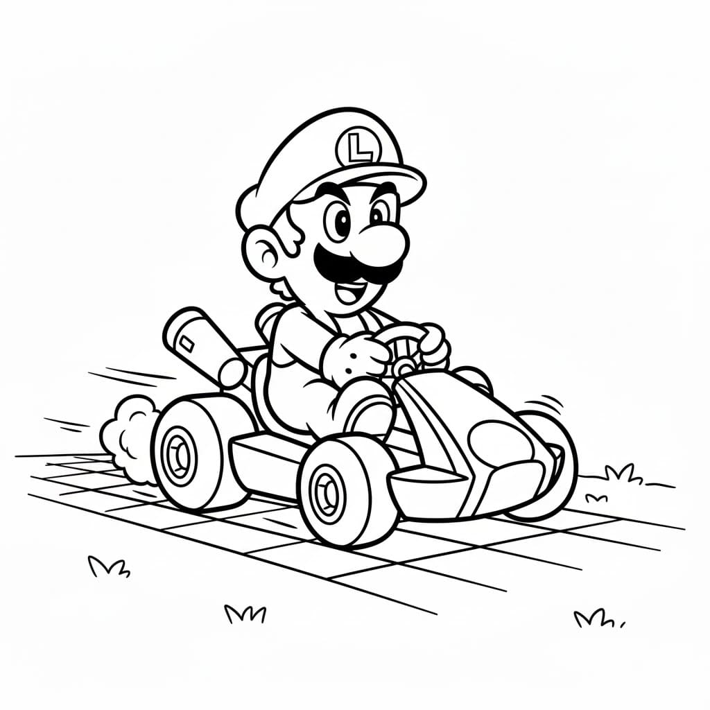 طباعة ماريو كارت لويجي تلوين