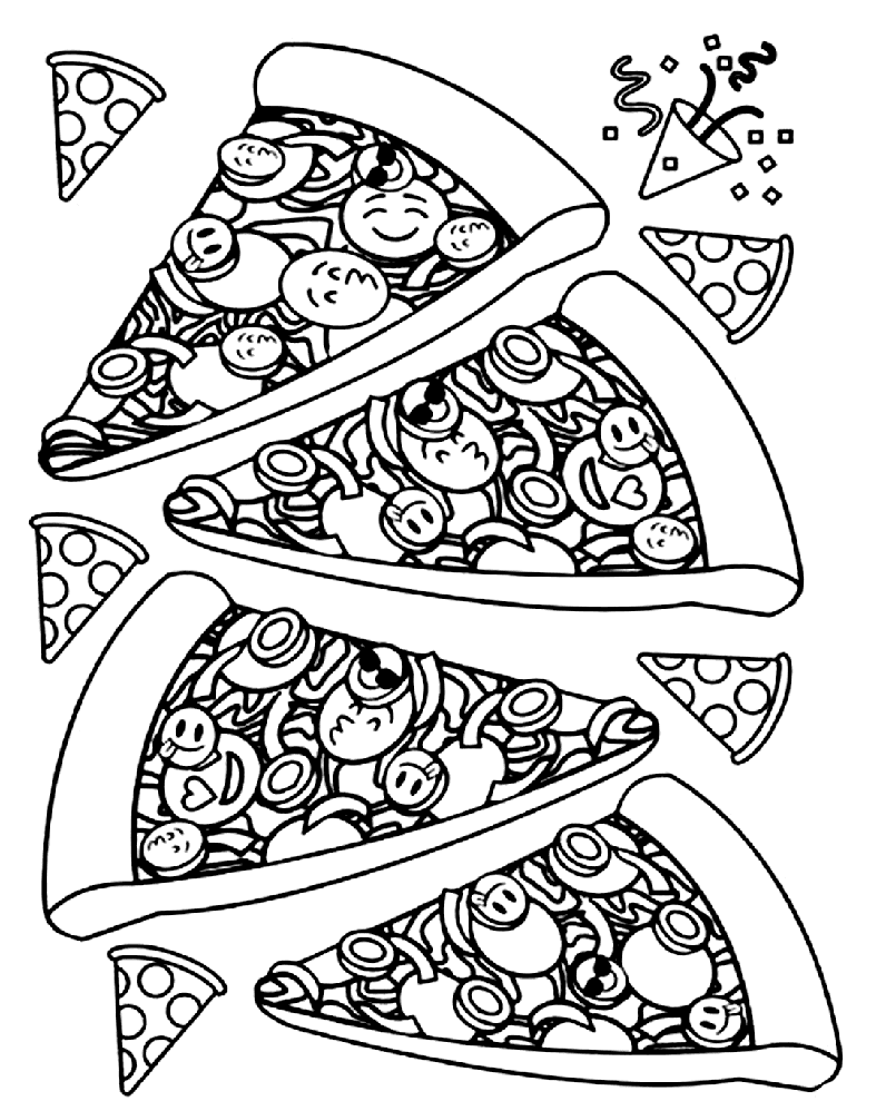ورقة بيتزا لذيذة تلوين