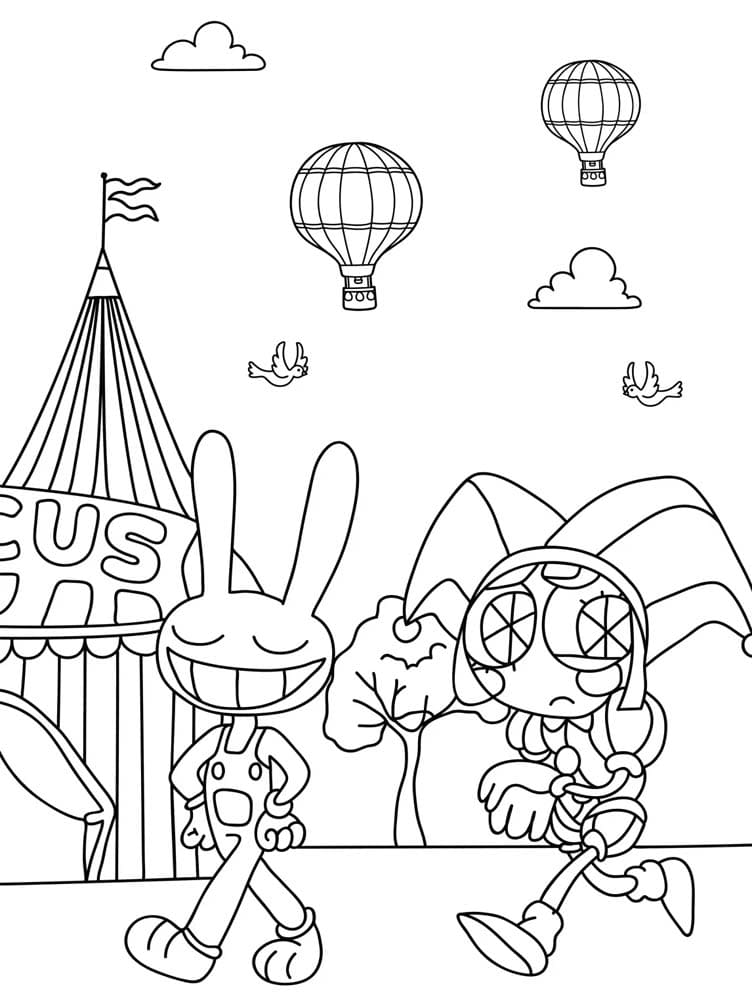 يرسم السيرك الرقمي للأطفال تلوين