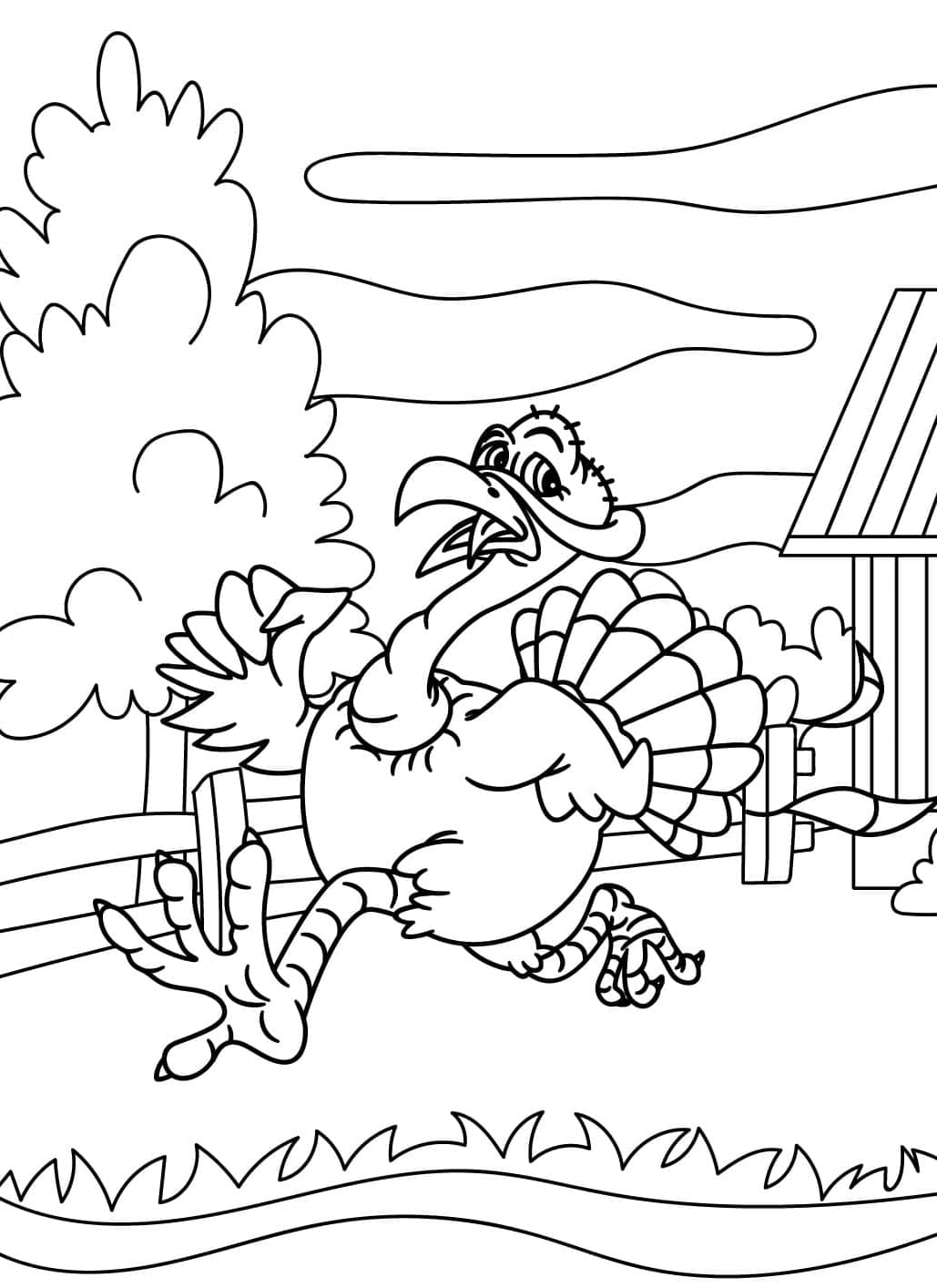 الديك الرومي يهرب تلوين