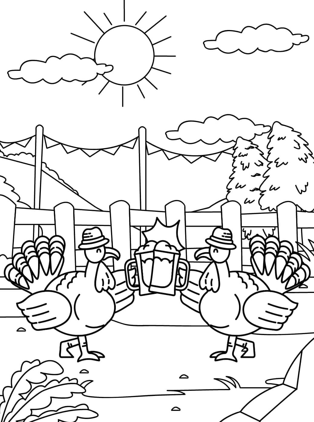 الديوك الرومية اللطيفة تلوين