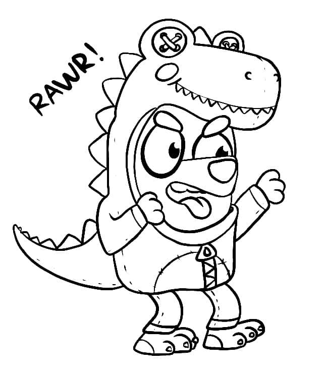 بلوي مع زي الديناصور تلوين