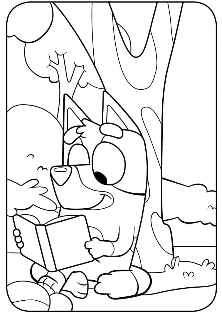 بلوي يقرأ كتابًا تلوين