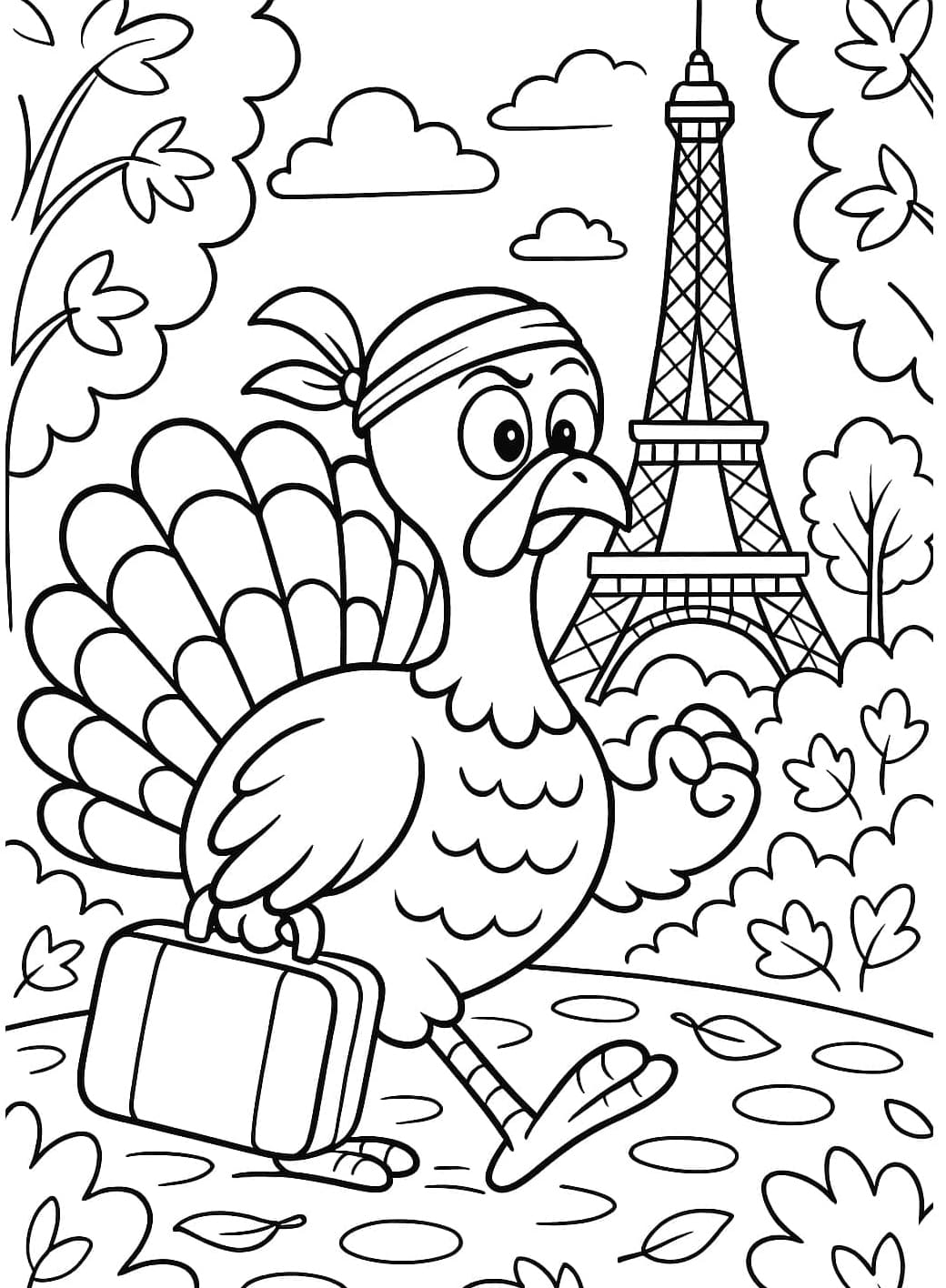 ديك رومي كرتوني تلوين