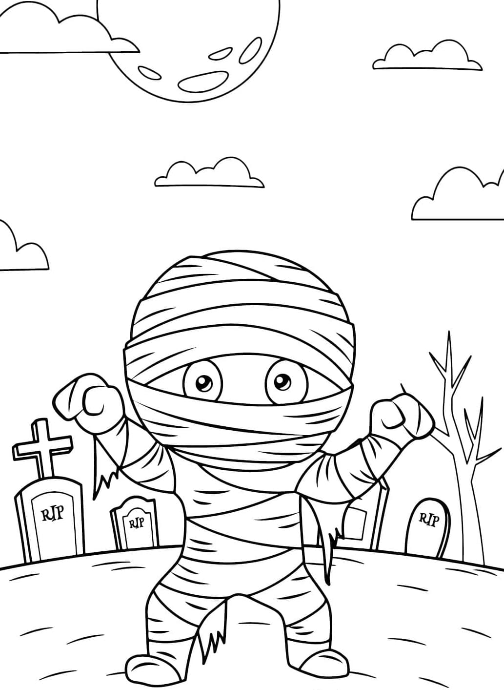 مومياء الهالوين المجانية تلوين