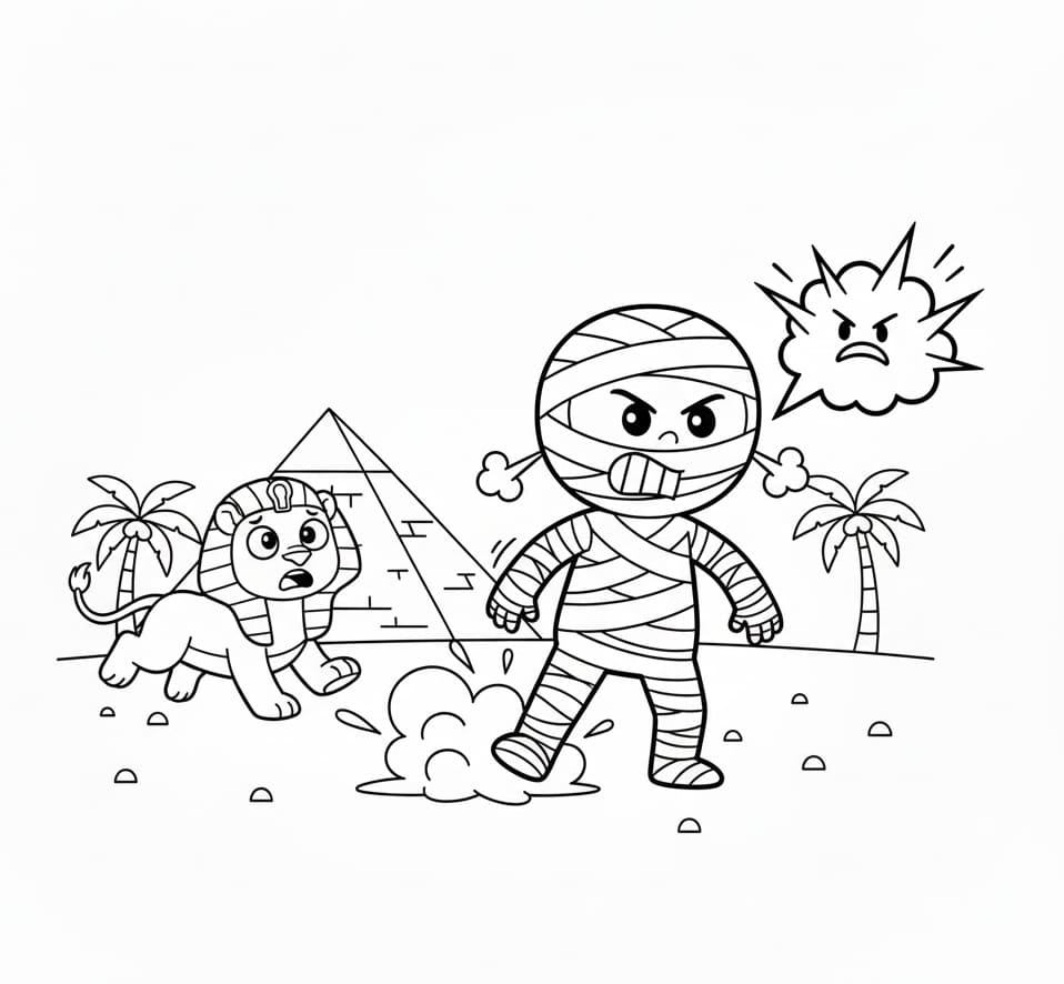 مومياء غاضبة جدا تلوين